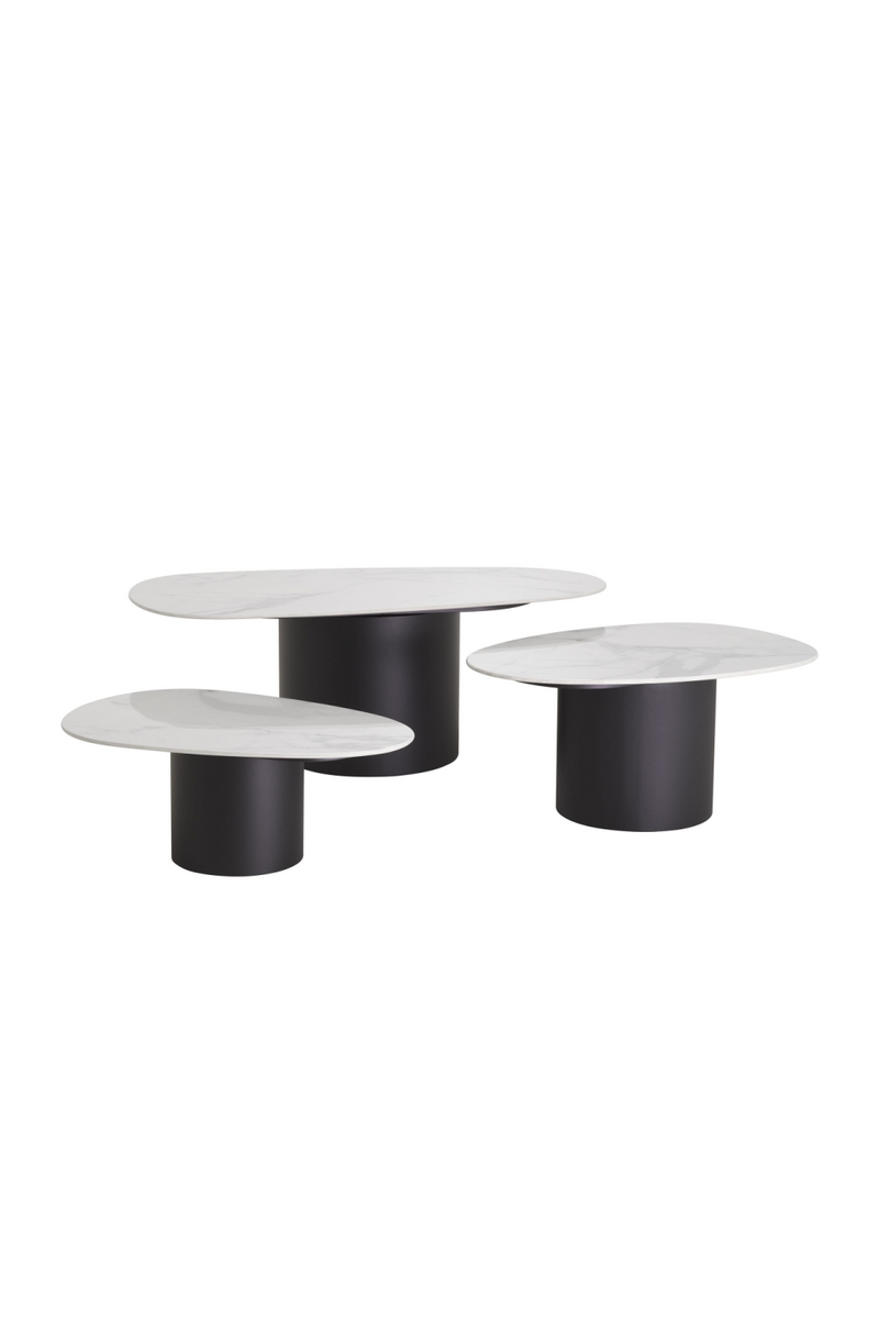 White Ceramic Marble Coffee Table Set (3) | Eichholtz Zane | Eichholtz Miami