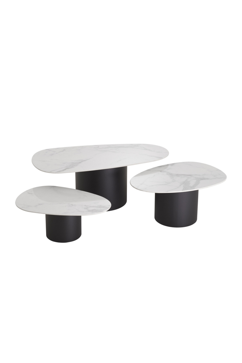 White Ceramic Marble Coffee Table Set (3) | Eichholtz Zane | Eichholtz Miami