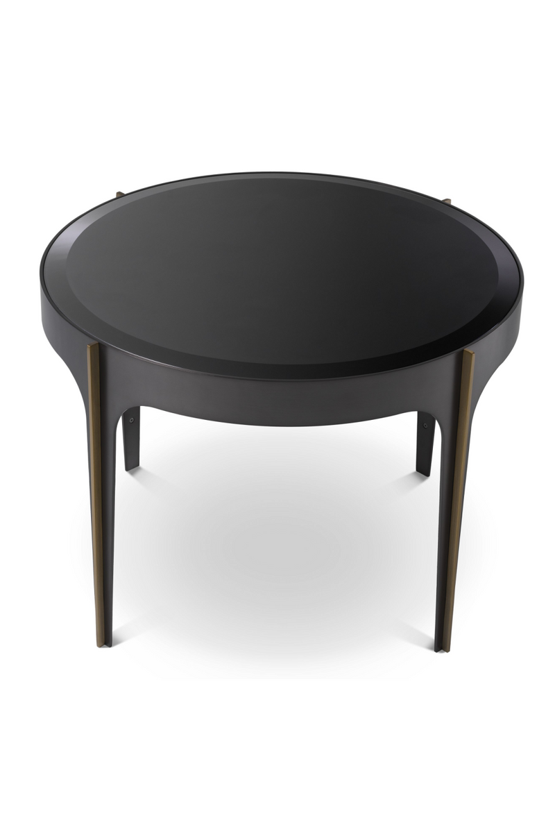 Brass Accent Black Glass Side Table | Eichholtz Artemisa | Eichholtz Miami