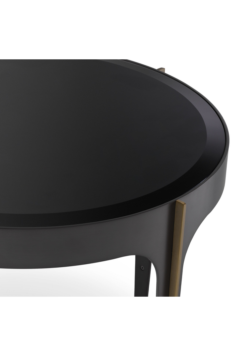 Brass Accent Black Glass Side Table | Eichholtz Artemisa | Eichholtz Miami