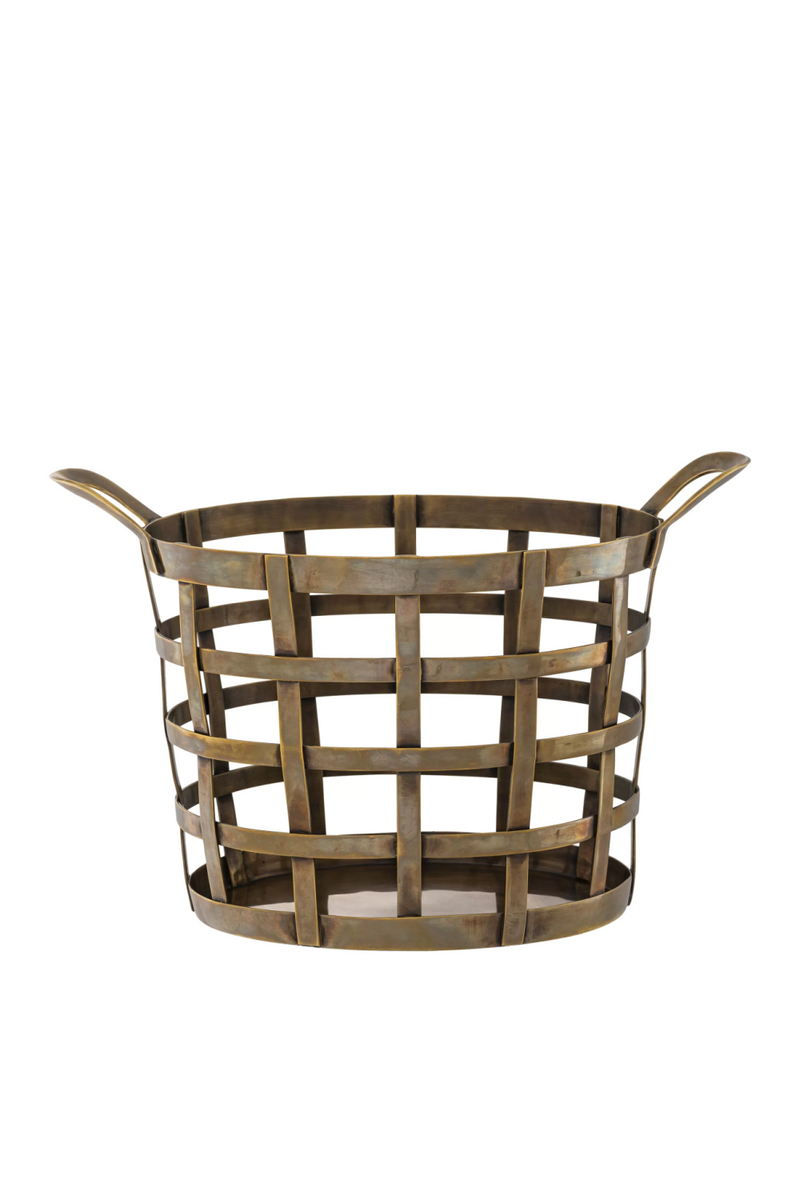 Vintage Brass Basket | Eichholtz Vreeland | Eichholtzmiami.com