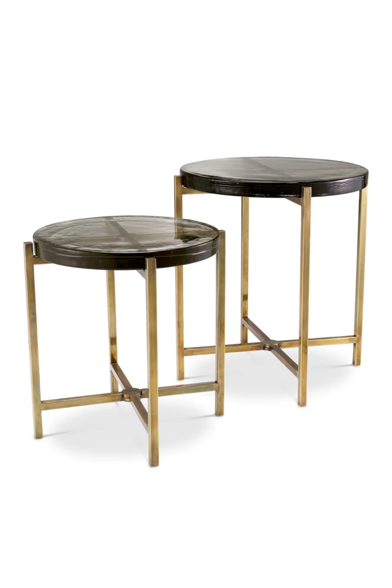 Vintage Brass Framed Side Tables (2) | Eichholtz Haymann | Eichholtzmiami.com