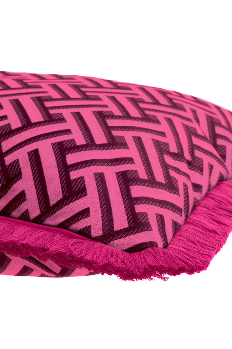 Dark Pink Fringed Cushion | Eichholtz Doris | Eichholtzmiami.com
