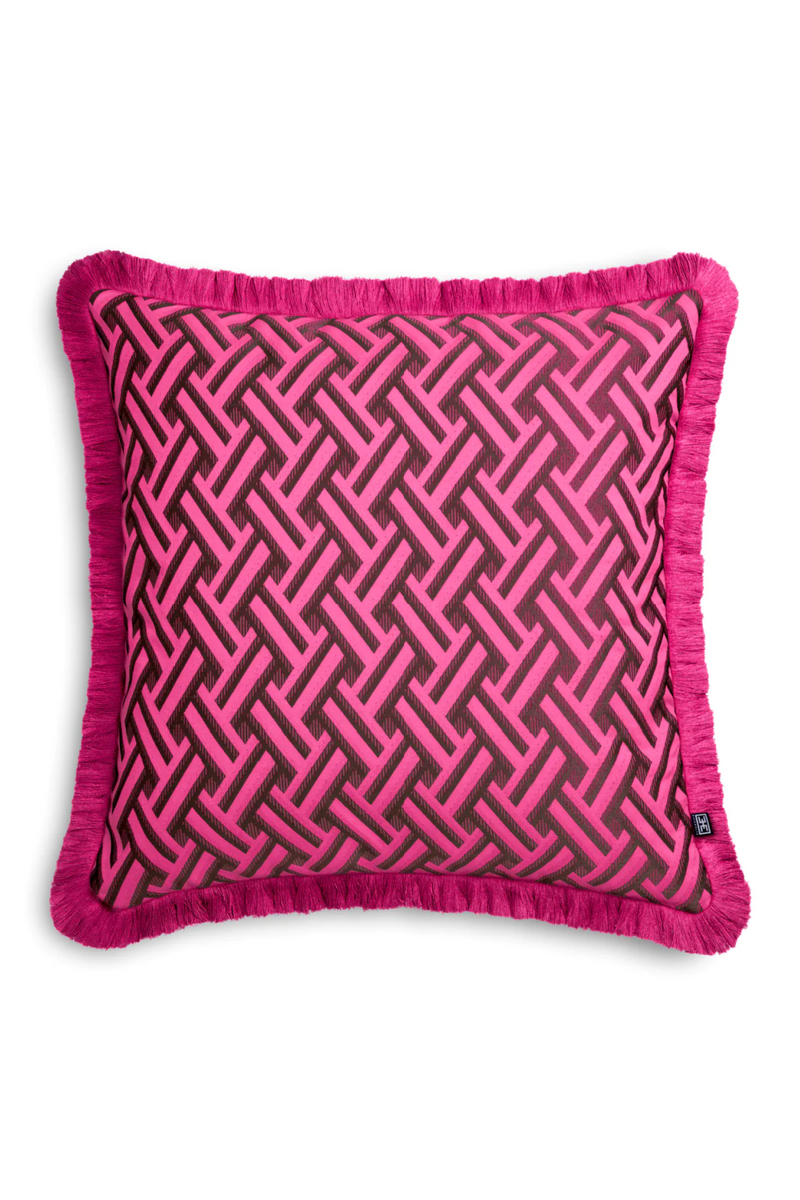 Dark Pink Fringed Cushion | Eichholtz Doris | Eichholtzmiami.com