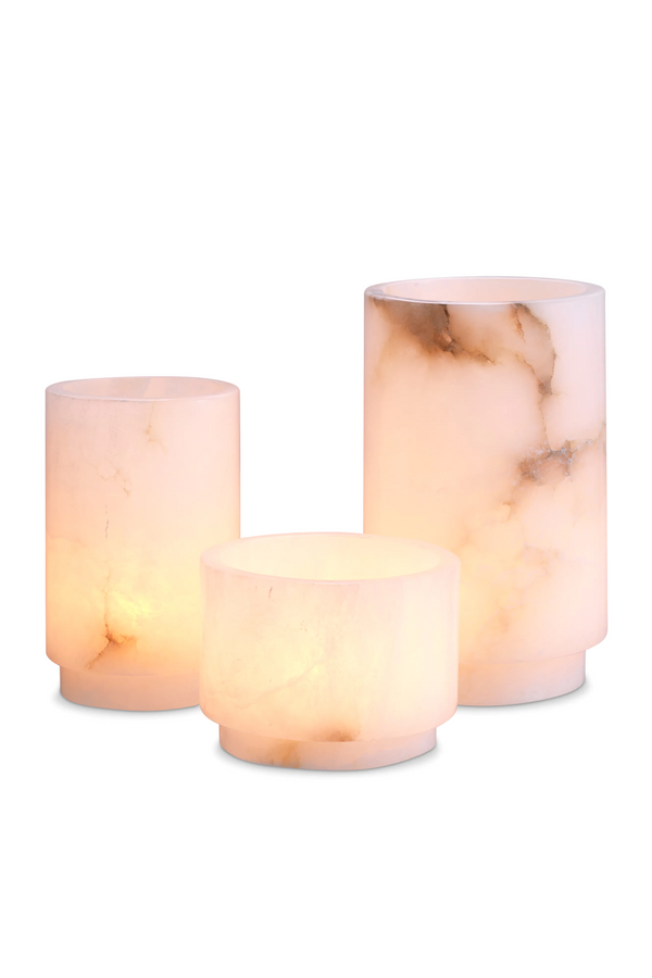 Cylindrical Alabaster Tealight Holders (3) | Eichholtz Leonidas | Eichholtzmiami.com