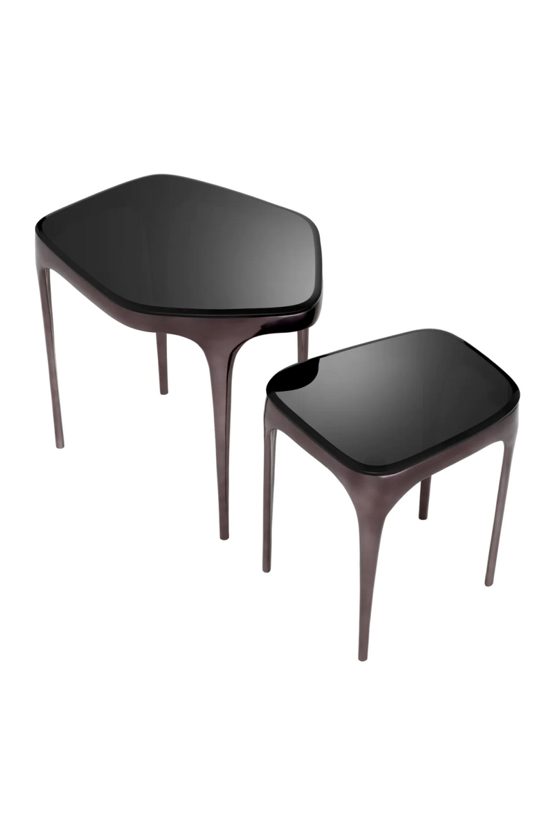 Black Glass Nesting Side Tables (2) | Eichholtz Deacon | Eichholtzmiami.com
