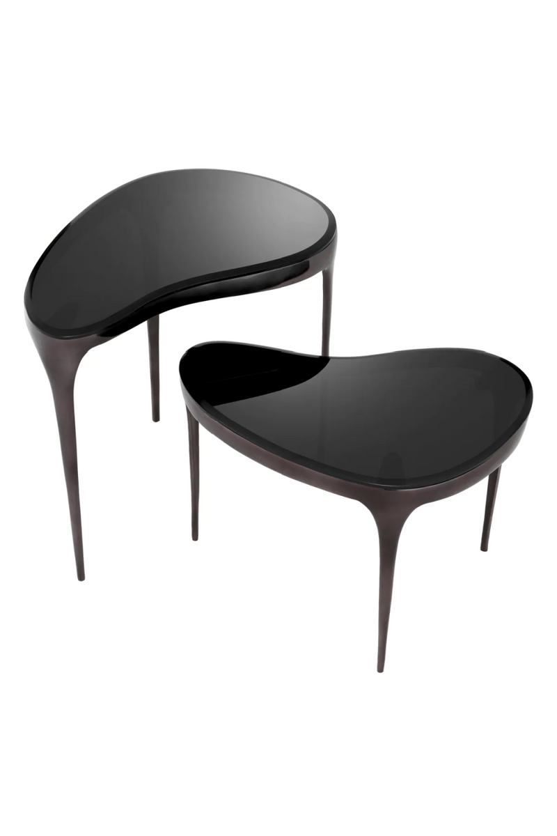Black Bevelled Glass Side Tables (2) | Eichholtz Zena | Eichholtzmiami.com