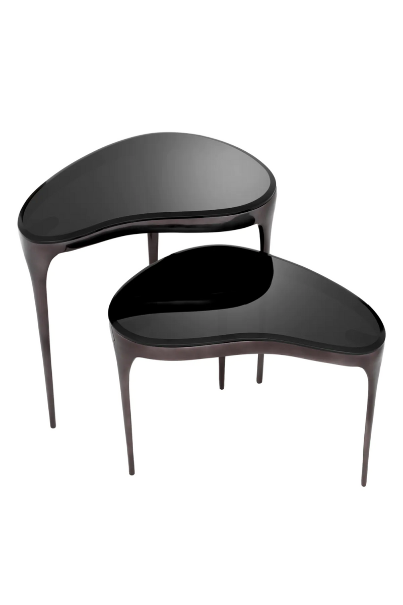 Black Bevelled Glass Side Tables (2) | Eichholtz Zena | Eichholtzmiami.com