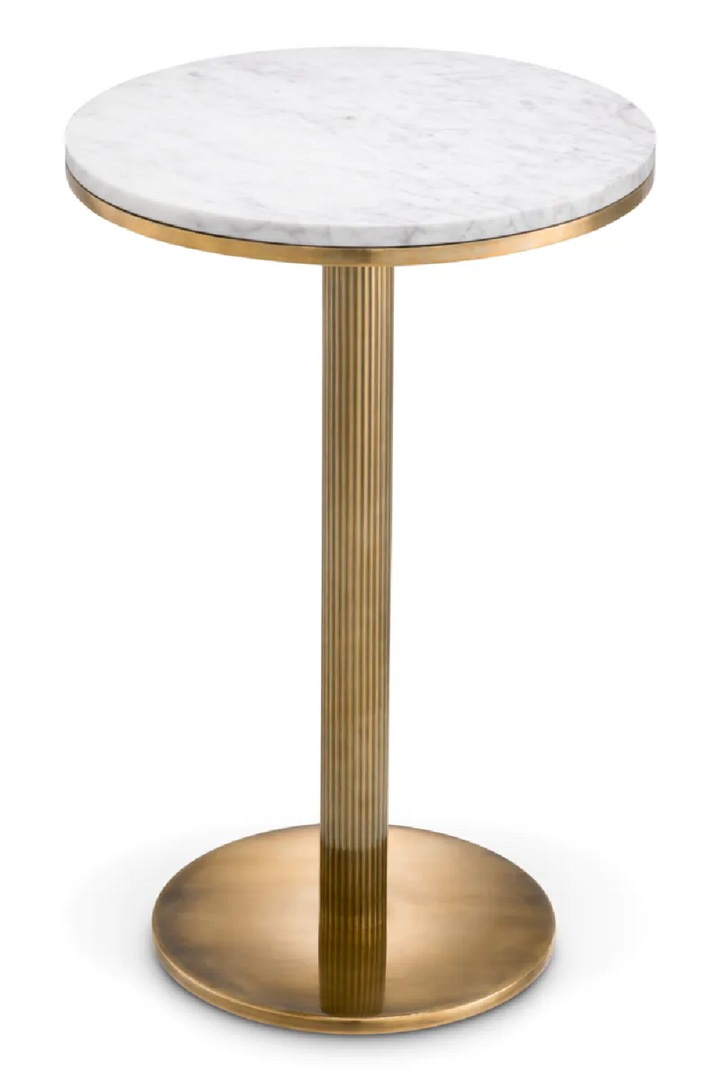 White Marble Pedestal Side Table | Eichholtz Tavolara | Eichholtzmiami.com