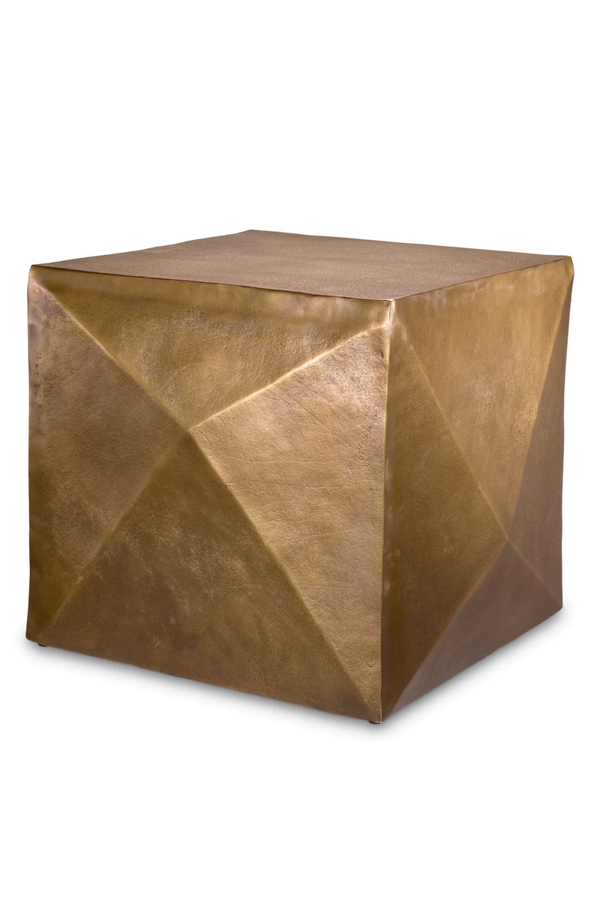 Antique Brass Faceted Side Table | Eichholtz Maratea | Eichholtzmiami.com