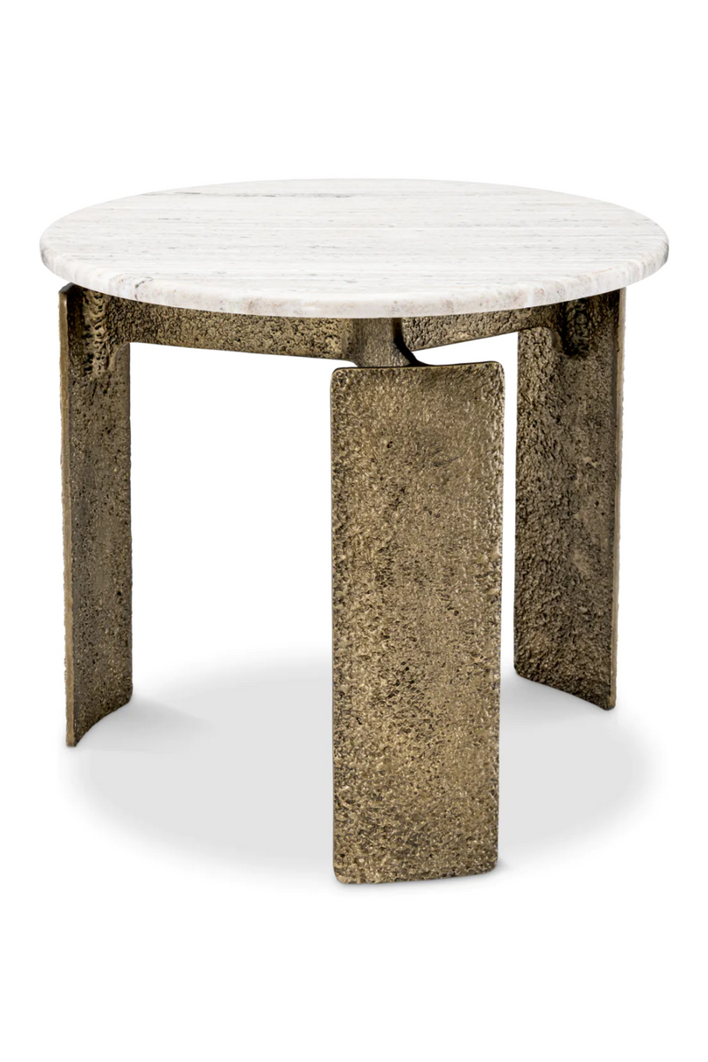 Round Beige Marble Side Table | Eichholtz Bodega | Eichholtzmiami.com