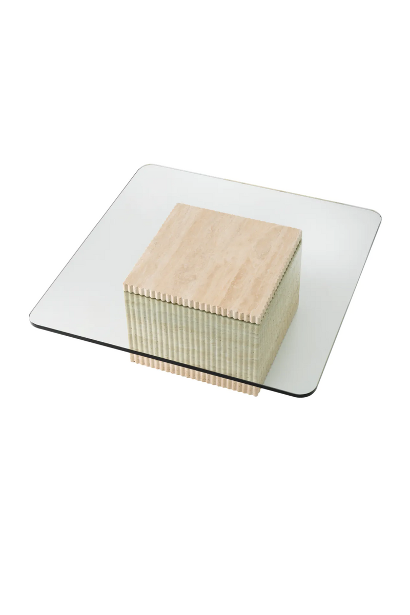 Square Travertine Pedestal Coffee Table | Eichholtz Brindisi | Eichholtzmiami.com
