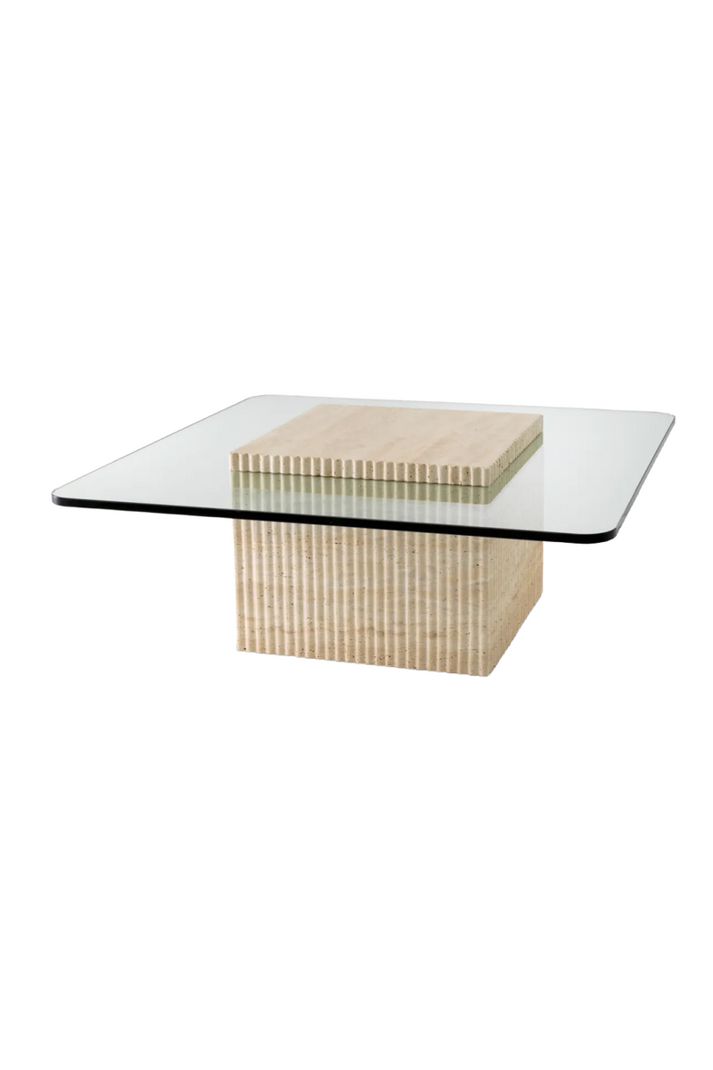 Square Travertine Pedestal Coffee Table | Eichholtz Brindisi | Eichholtzmiami.com