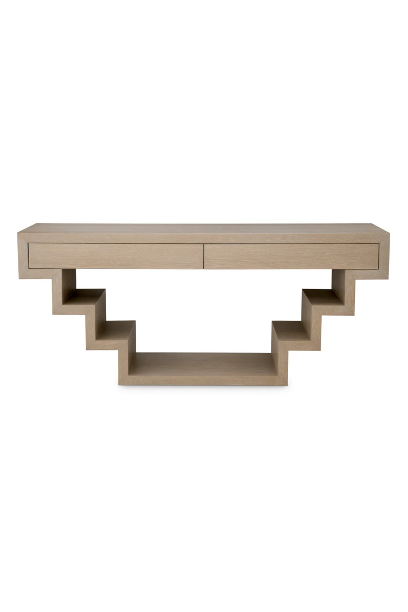 Oak Geometrical Console Table | Eichholtz Rialto | Eichholtzmiami.com