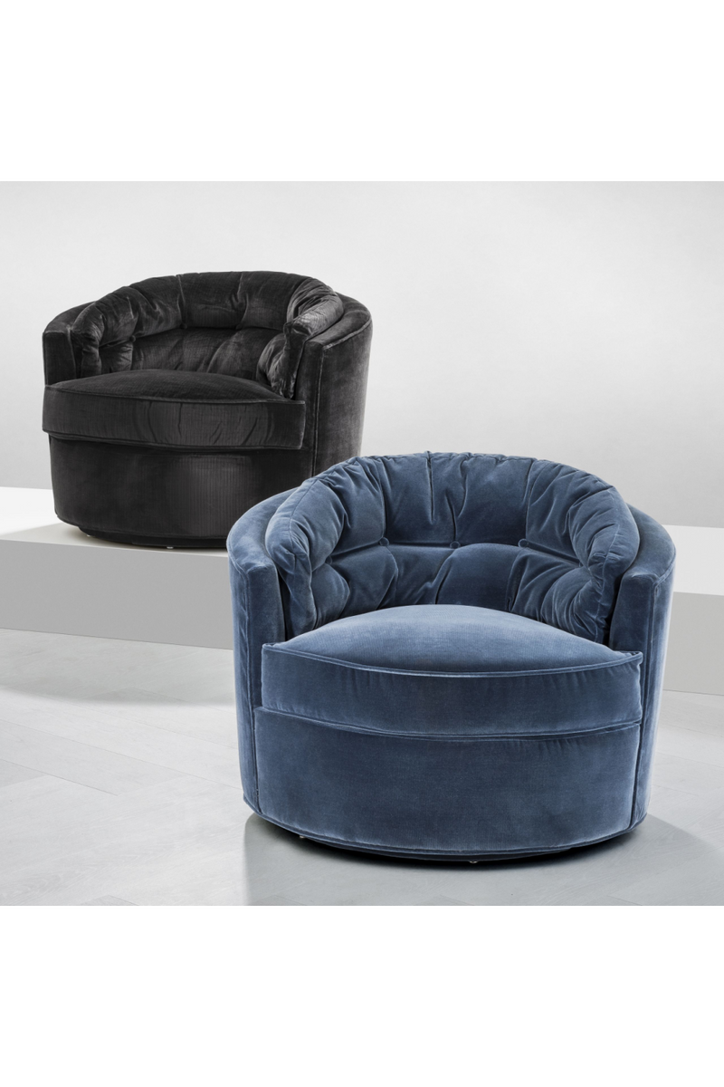 Black Velvet Swivel Chair | Eichholtz Recla | Eichholtzmiami.com