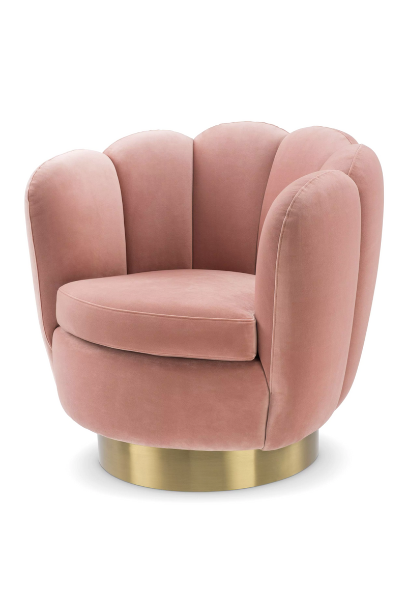 Blush Scalloped Swivel Chair | Eichholtz Mirage | Eichholtzmiami.com