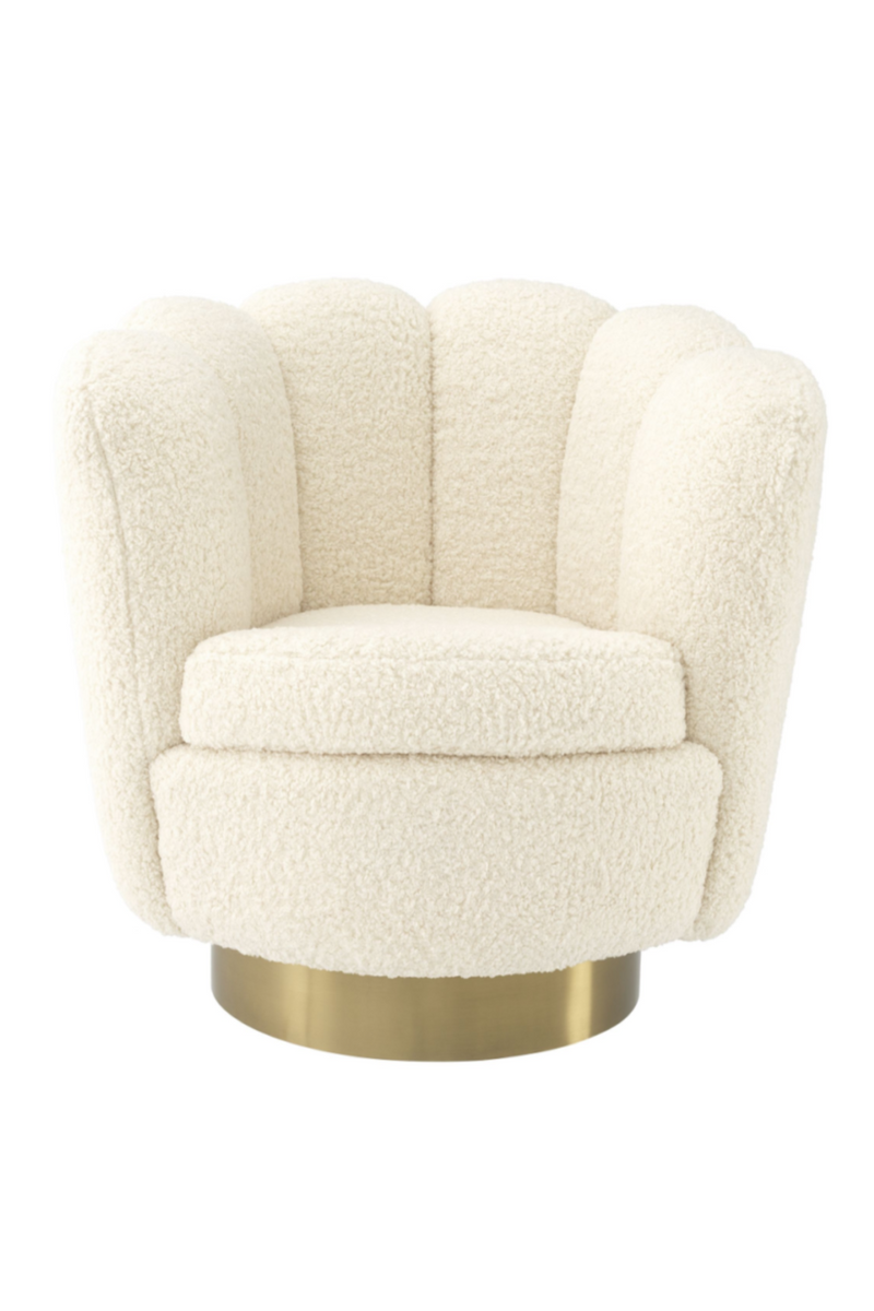 Cream Scalloped Swivel Chair | Eichholtz Mirage | Eichholtzmiami.com