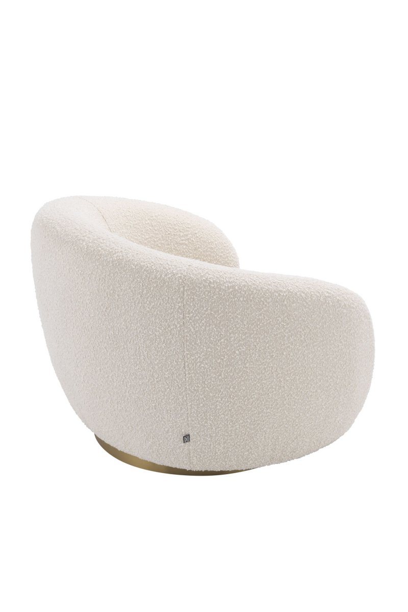 Cream Bouclé Curved Swivel Chair | Eichholtz Brice | Eichholtzmiami.com