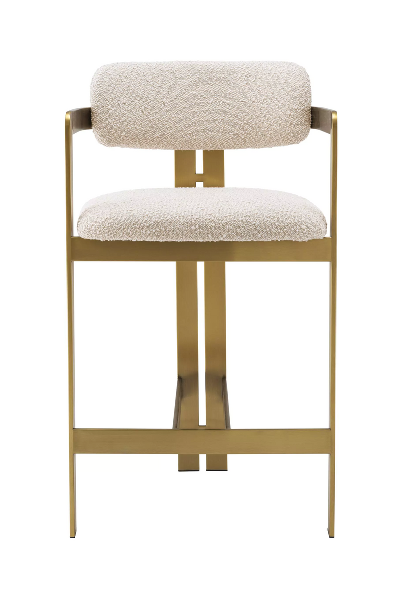 Cream Bouclé Brass Frame Counter Stool | Eichholtz Donato | Eichholtzmiami.com