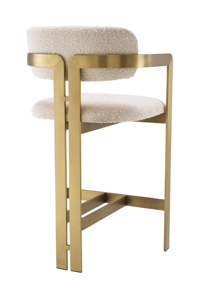 Cream Bouclé Brass Frame Counter Stool | Eichholtz Donato | Eichholtzmiami.com