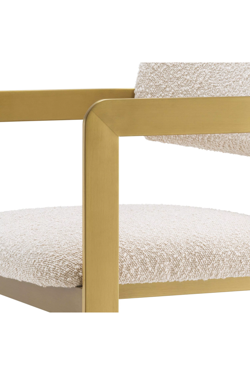 Cream Bouclé Brass Frame Counter Stool | Eichholtz Donato | Eichholtzmiami.com