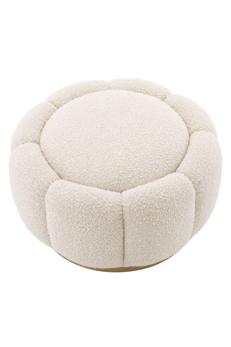 Cream Bouclé Modern Ottoman | Eichholtz Inger | Eichholtzmiami.com