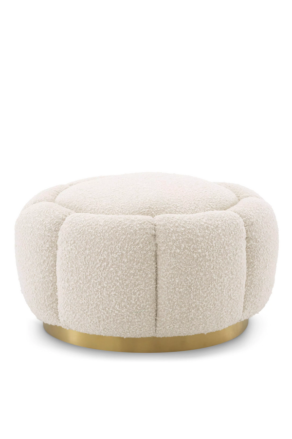 Cream Bouclé Modern Ottoman | Eichholtz Inger | Eichholtzmiami.com