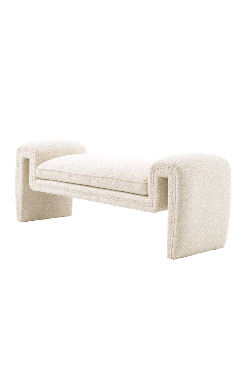 Cream Boucle Upholstered Bench | Eichholtz Tondo | Eichholtzmiami.com