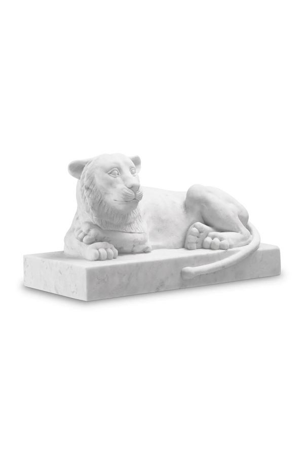 White Marble Sculpture | Met x Eichholtz Reclining Lion | Eichholtzmiami.com