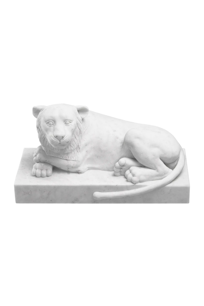 White Marble Sculpture | Met x Eichholtz Reclining Lion | Eichholtzmiami.com
