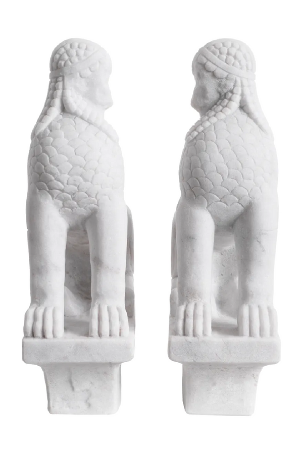 White Marble Greek Sculpture Set (2) | Met x Eichholtz Sphinx | Eichholtzmiami.com