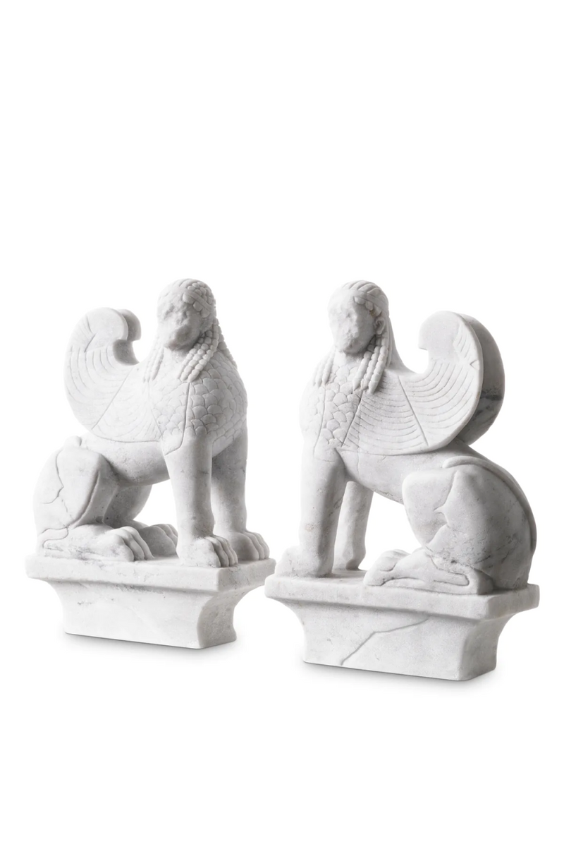 White Marble Greek Sculpture Set (2) | Met x Eichholtz Sphinx | Eichholtzmiami.com