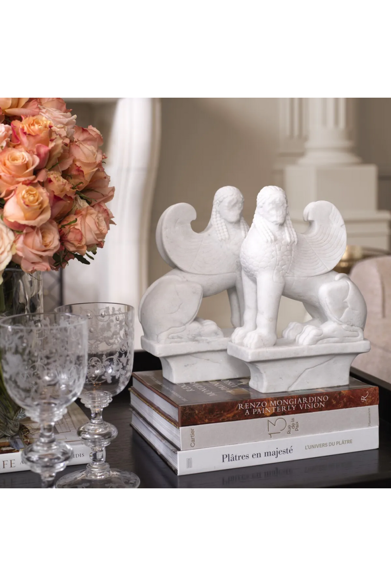 White Marble Greek Sculpture Set (2) | Met x Eichholtz Sphinx | Eichholtzmiami.com